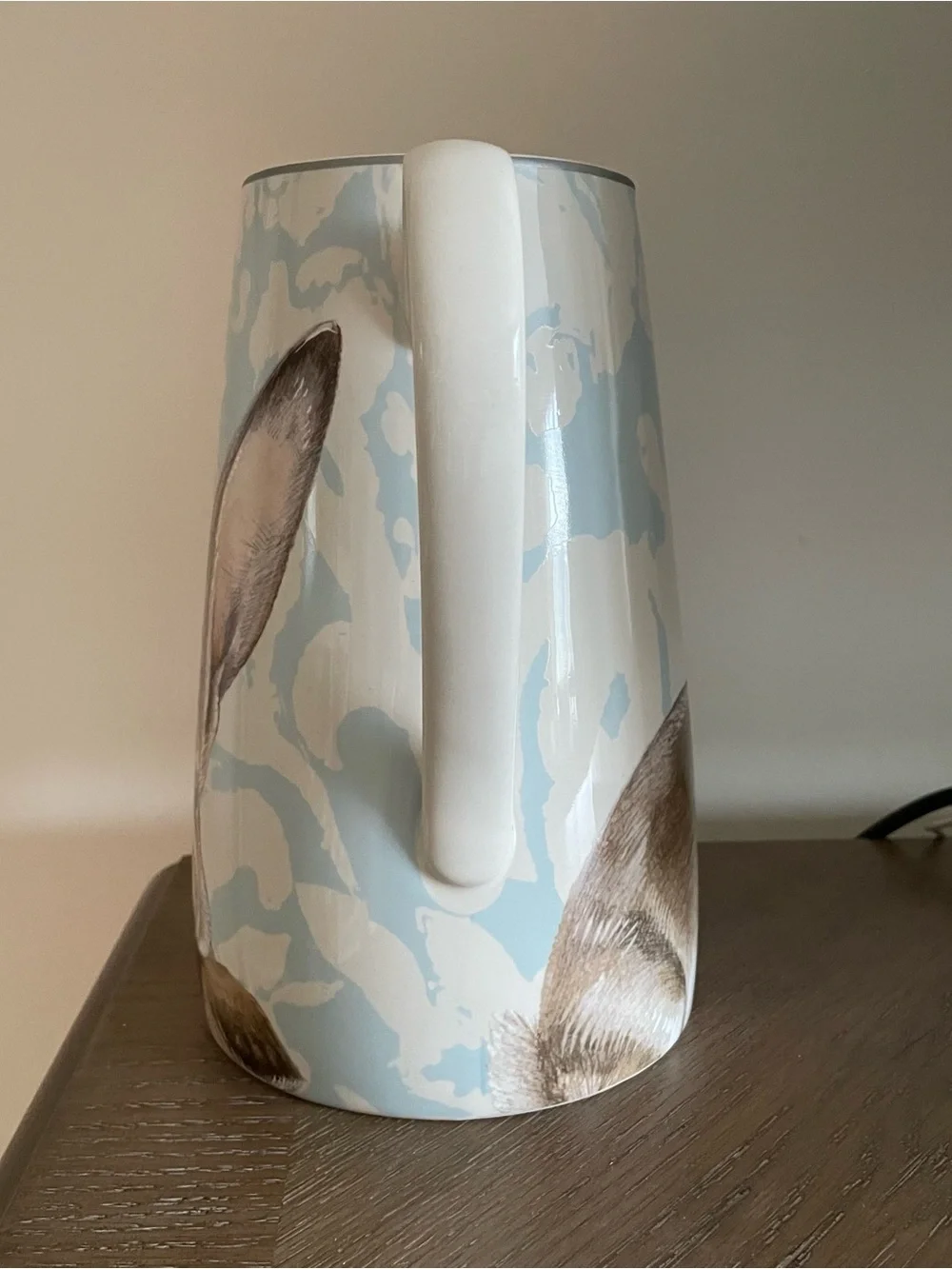 Williams Sonoma Damask Easter Bunny Tall Pitcher - Retired